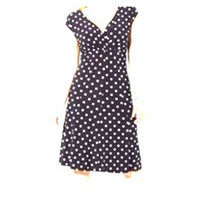Ralph Lauren Navy Blue & White Polka Dot Dress